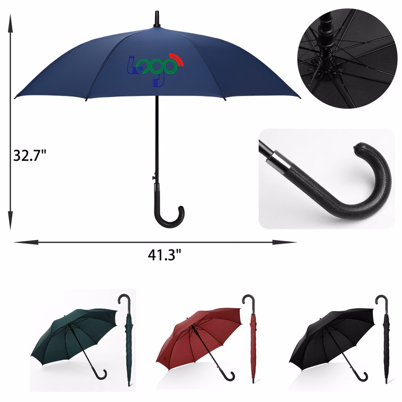 MOQ 50 PCS Durable Automatic 8 Ribs Golf Umbrella
