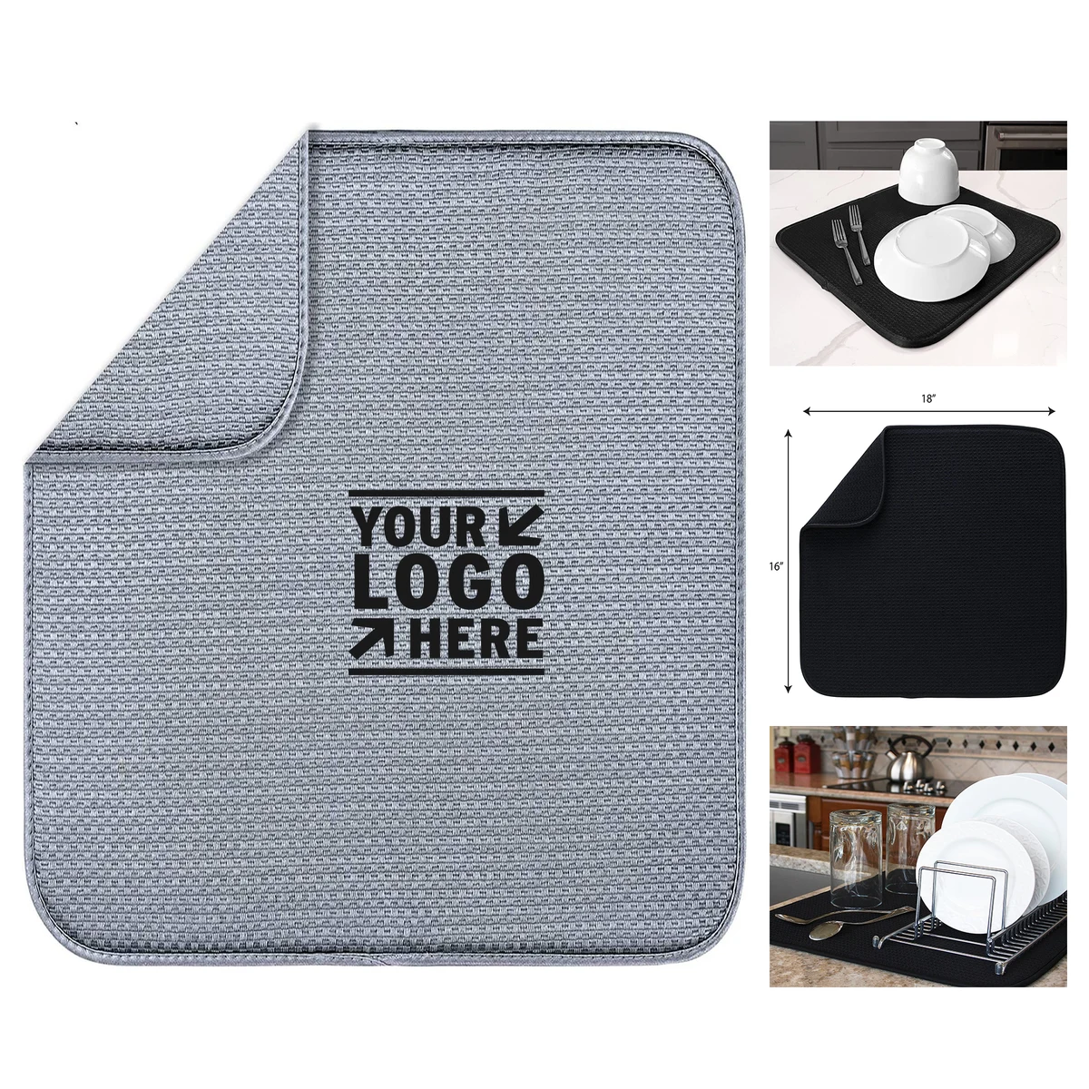 Reversible Microfiber Dish Drying Mat 1