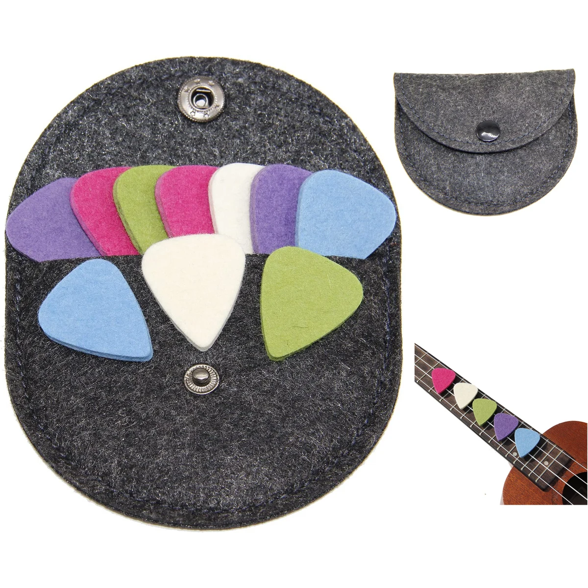 10 Piece Felt Heart Shape Pick with pick holder 1
