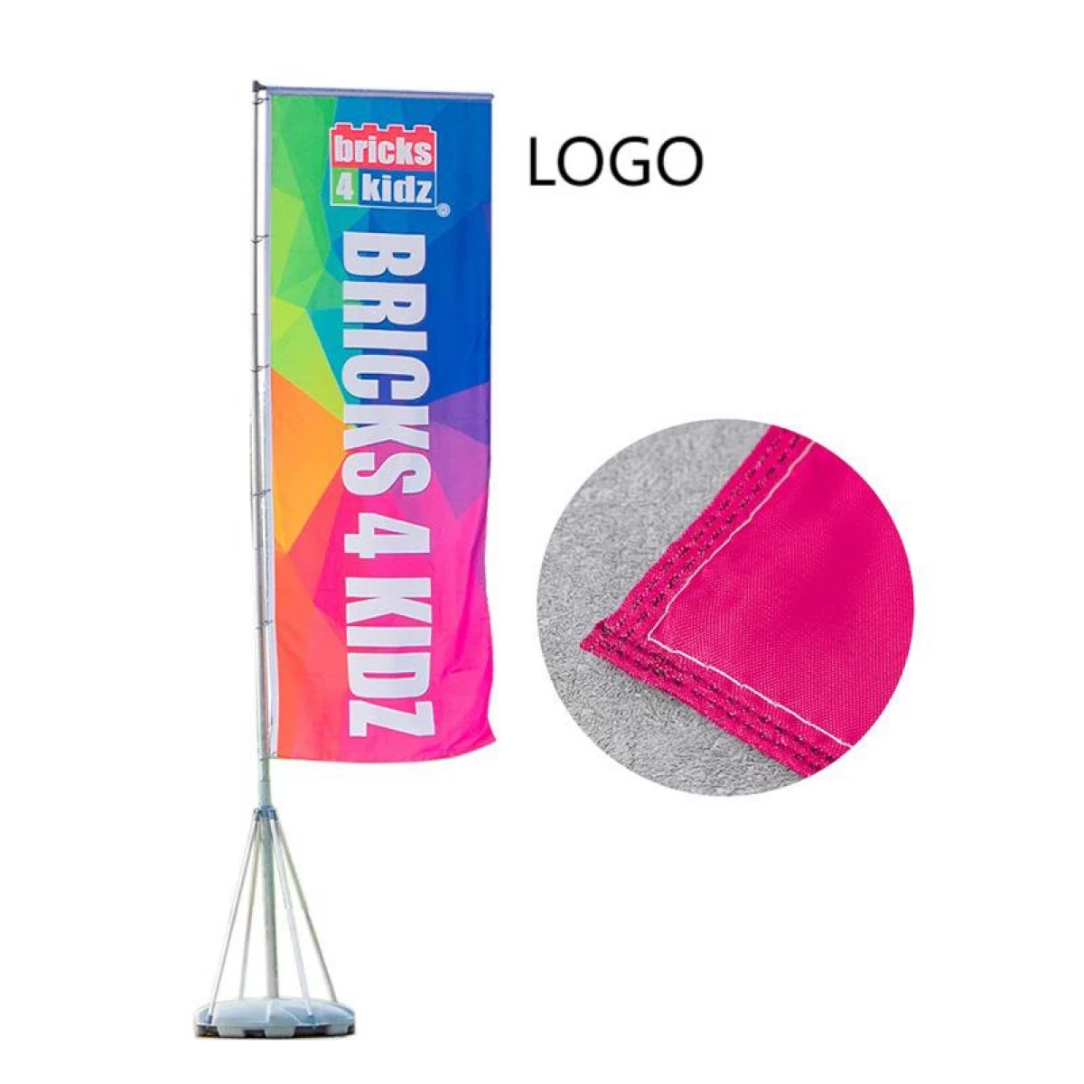 Custom Logo Polyester Square Flag 1