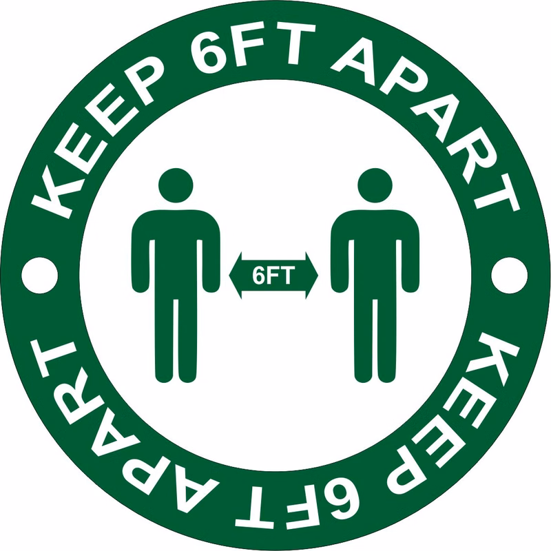 3-3/4" - Keep 6FT Apart Sticker