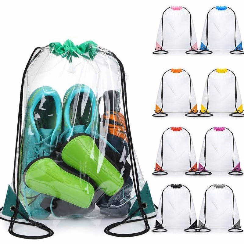 Clear PVC Drawstring Backpack (13" W x 17" H)