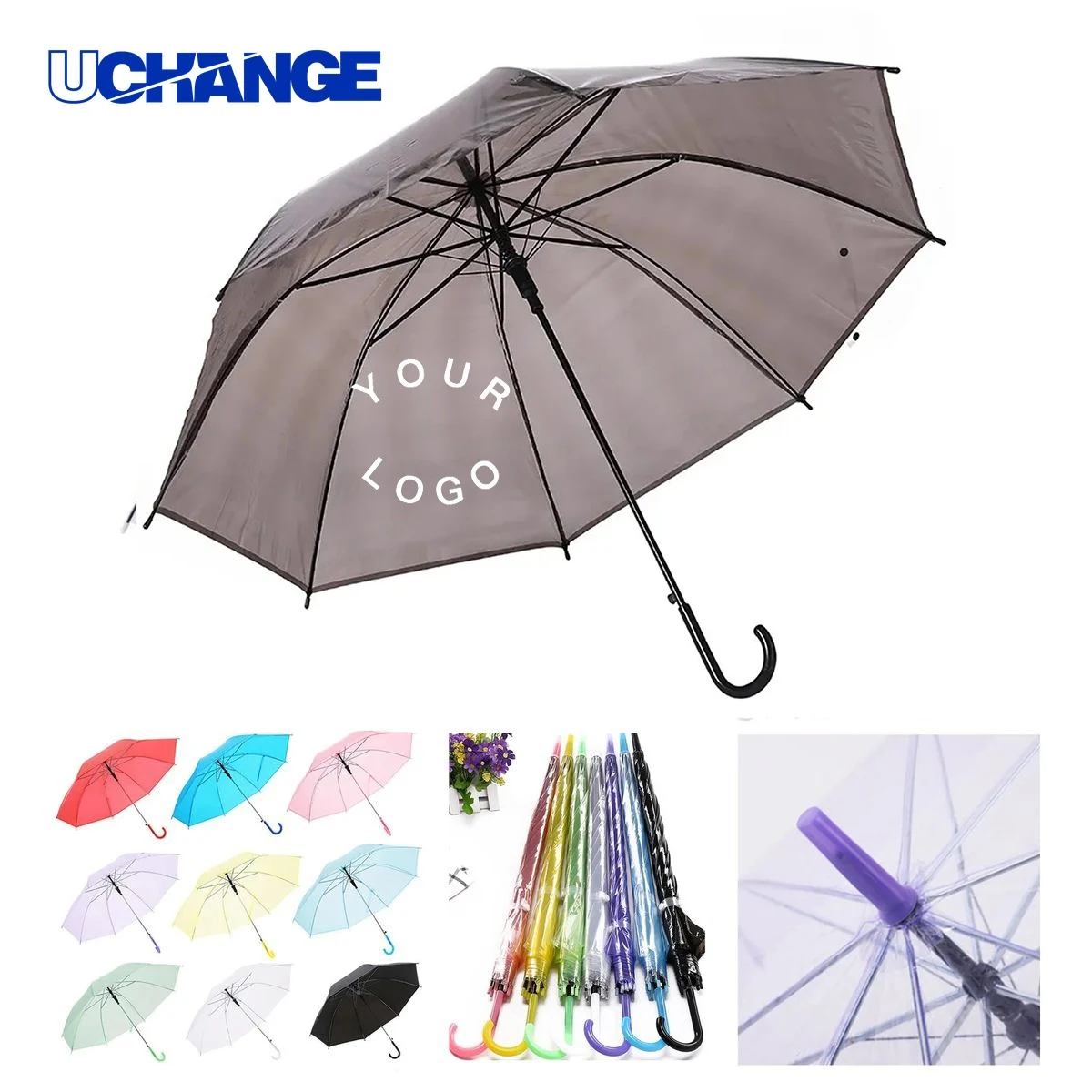 Clear PVC Umbrella with Steel Frame 1