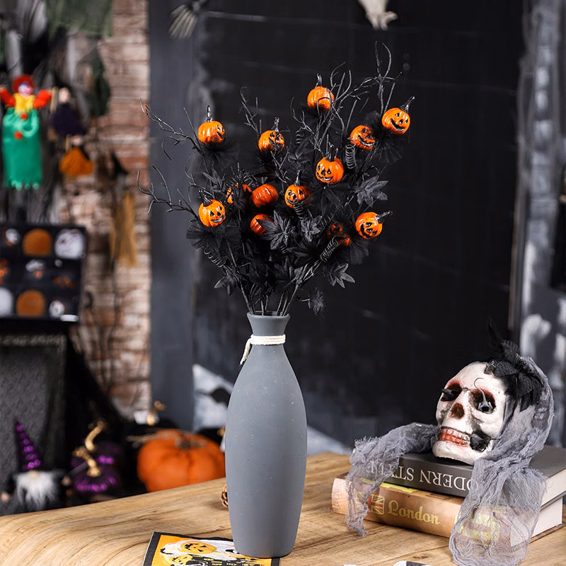 Spooky Halloween Black Pumpkin Bouquet