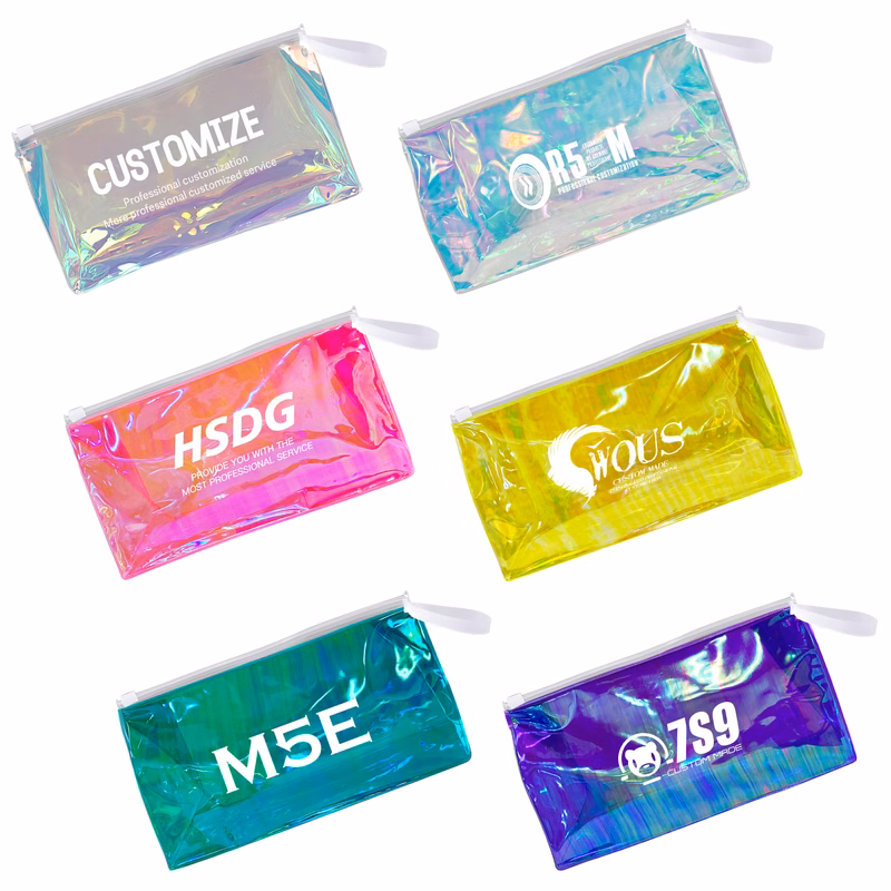 Holographic PVC Cosmetic Bag with Ziplock