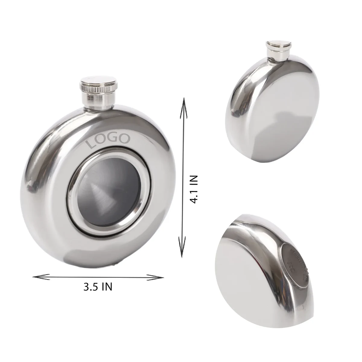 MOQ 10 PCS 5oz Stainless Steel Hip Flask, custom water bottle with logo imprint 1