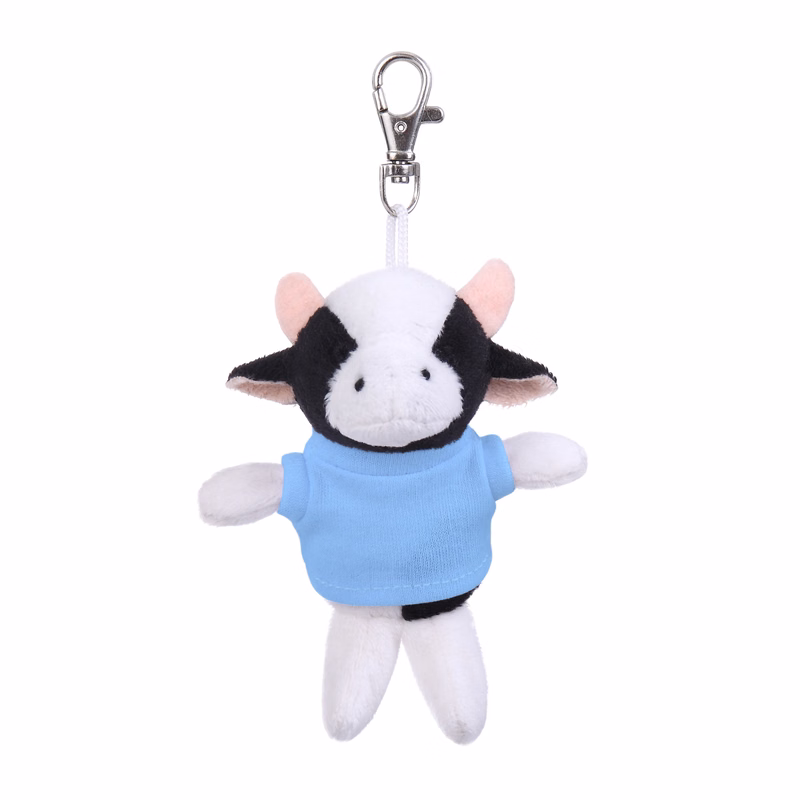 Soft Plush Cow Keychain with Tee