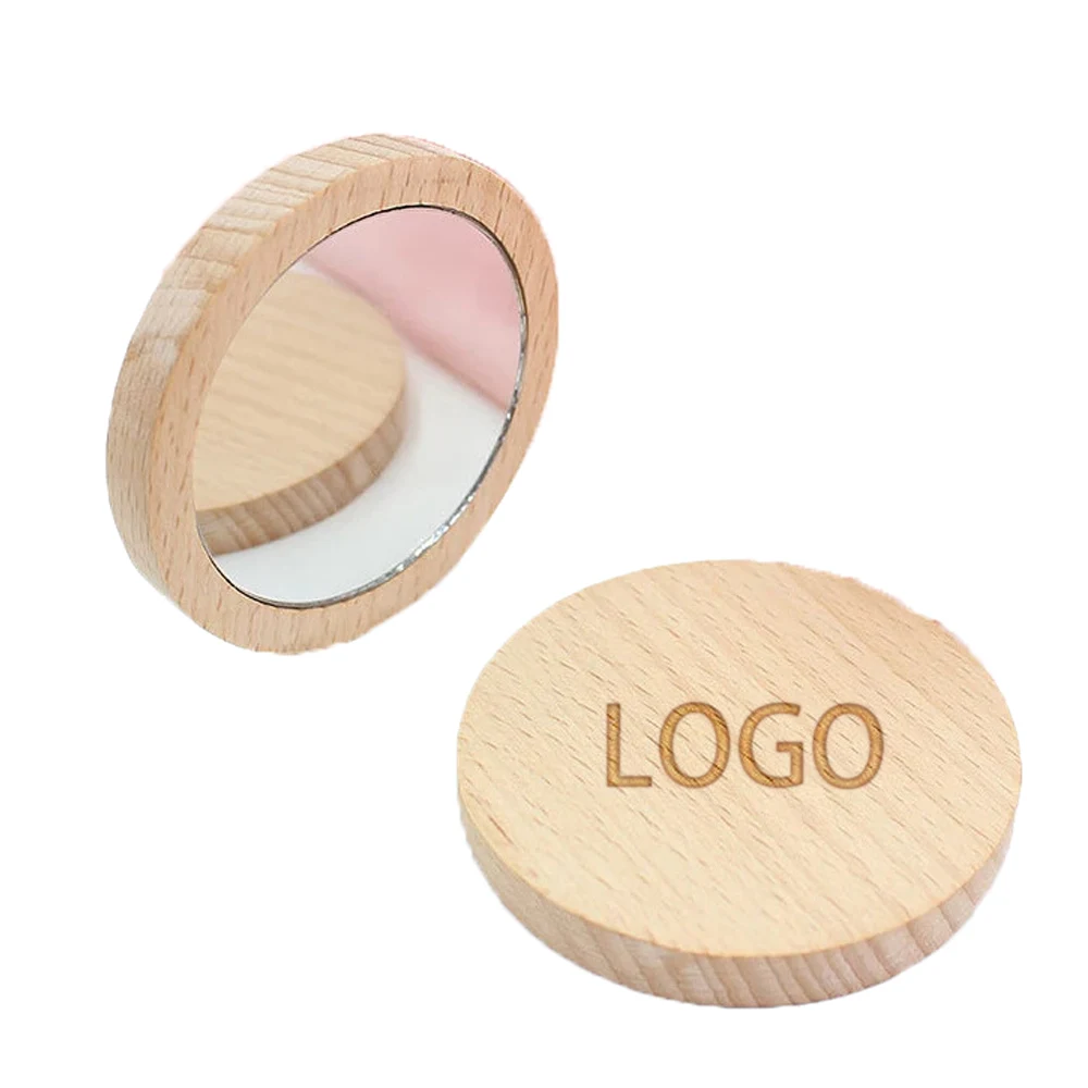 Wooden Pocket Makeup Mirror 1