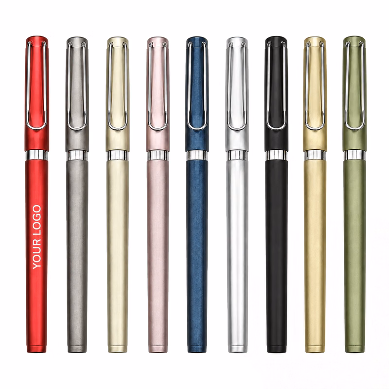 Weighted Metal Clip Capped Gel Ink Pen