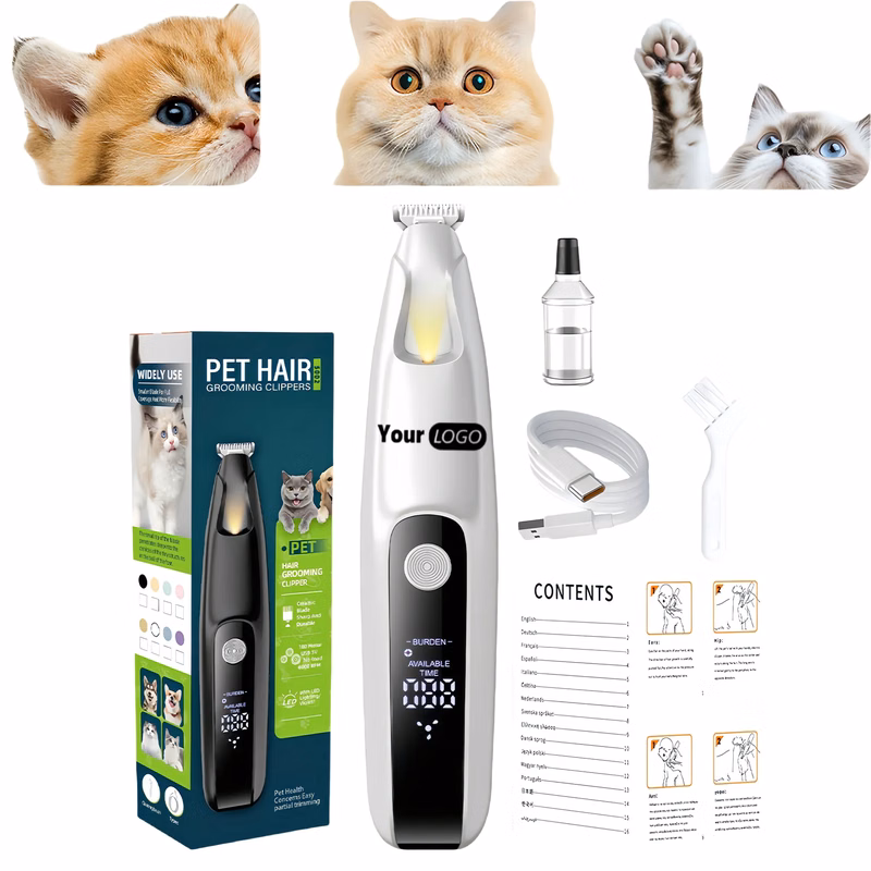 Multifunction Pet Clipper With LED Light And Ceramic Blade