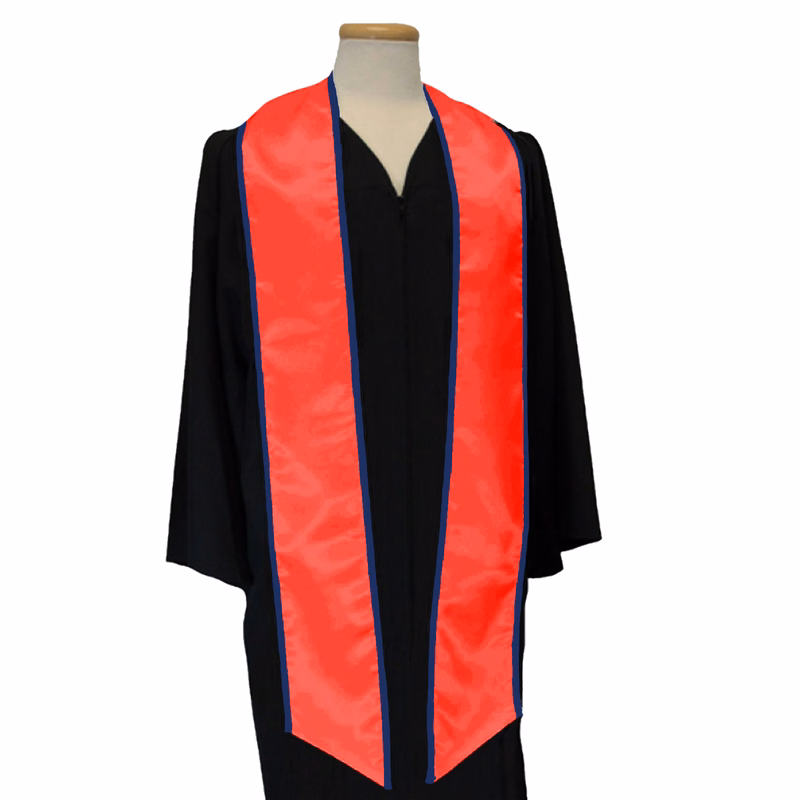 Red 84" Graduation Stole with Navy Binding