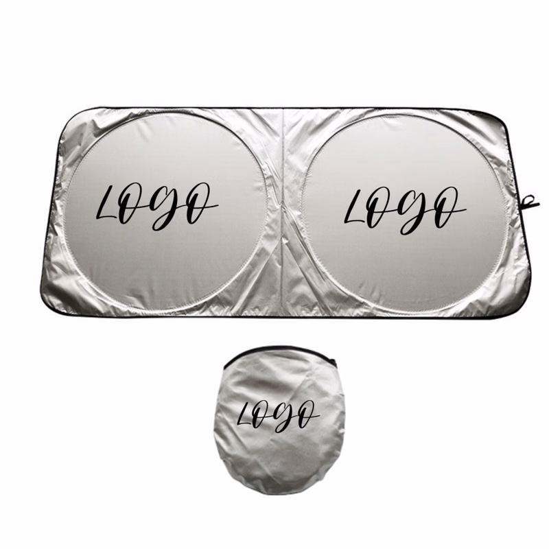Folding Car Sunshade With Storage Pouch