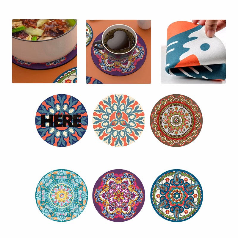 MOQ50 Custom Colorful Rubber Heat Resistant Coaster