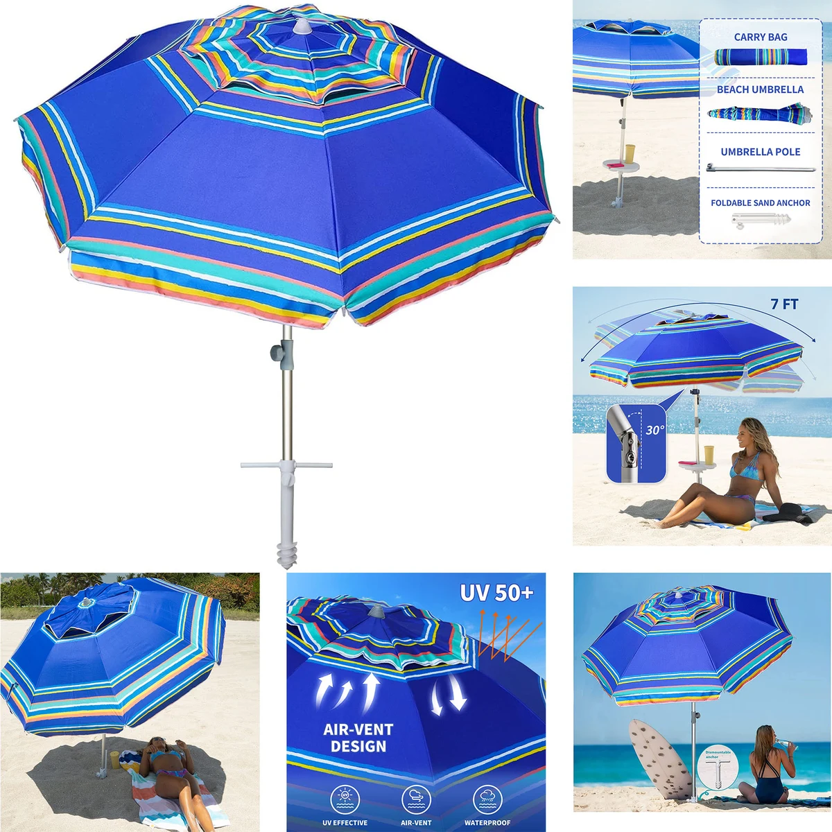 Heavy Duty High Wind Beach Umbrella 1