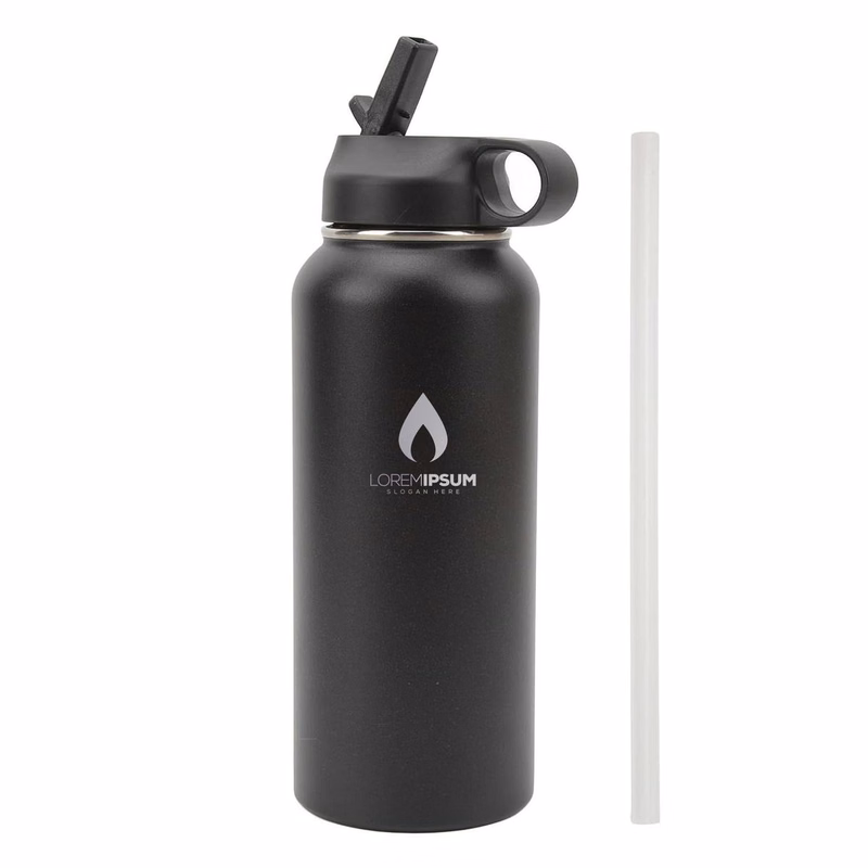 18 oz Basketball Water Bottle, Sports Flask Metal Travel Tumbler with 2 Lids, Stainless Steel Double