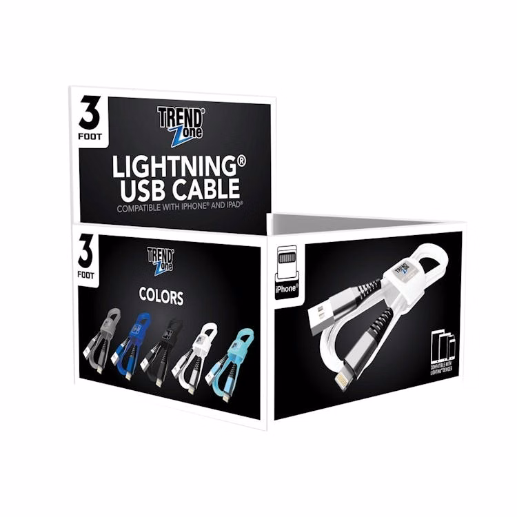 Lightning USB Cables - Assorted Colors 3'