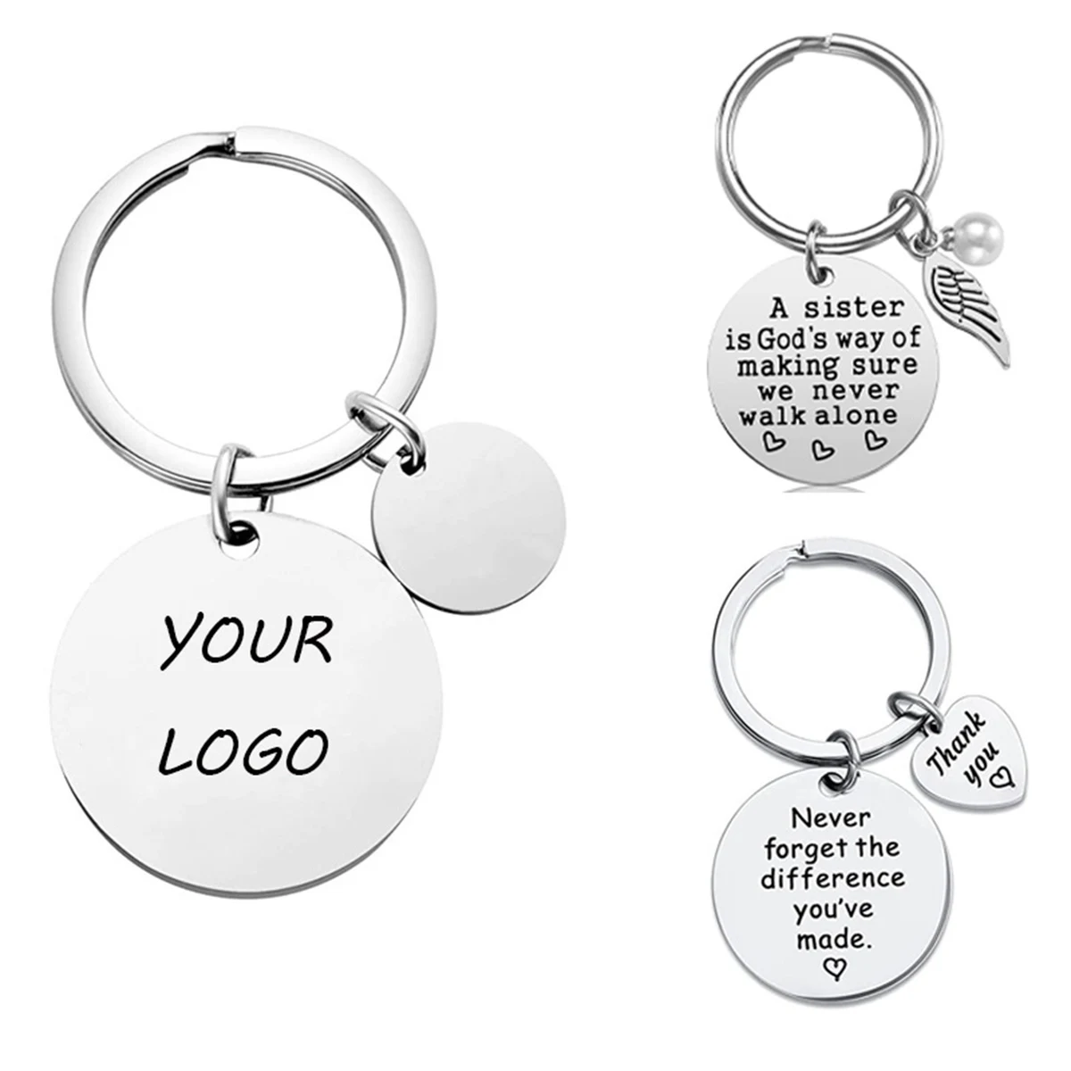 Customizable Stainless Steel Gift Keychain 1