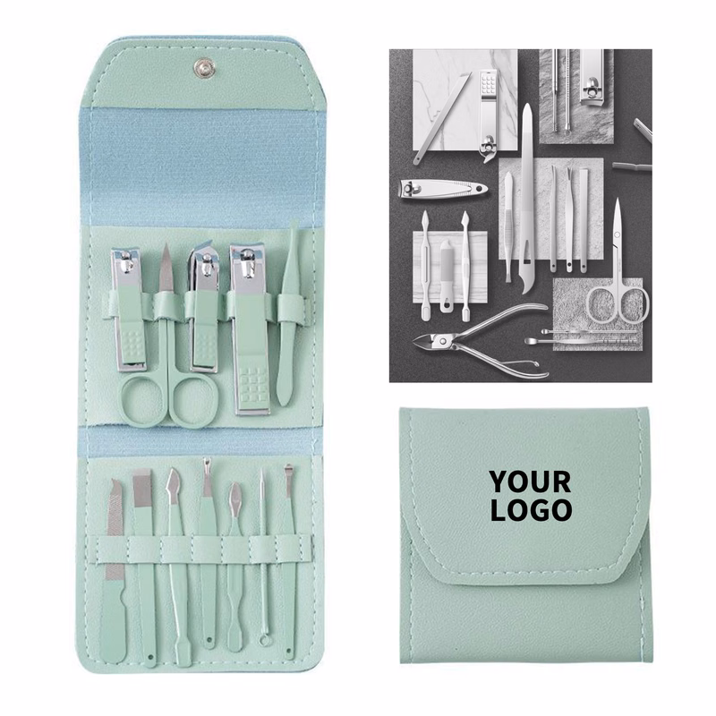 Stainless Steel Manicure Set 12 Piece Grooming Kit