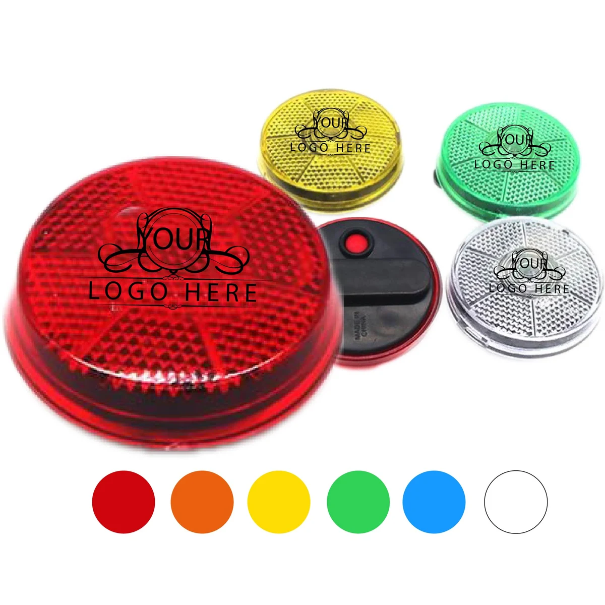Round Blinking Light With Back Clip 1