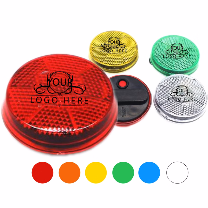 Round Blinking Light With Back Clip