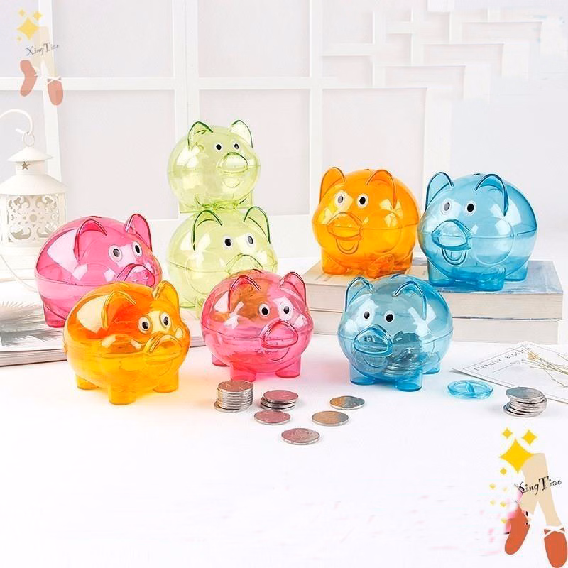 Transparent Plastic Piggy Bank