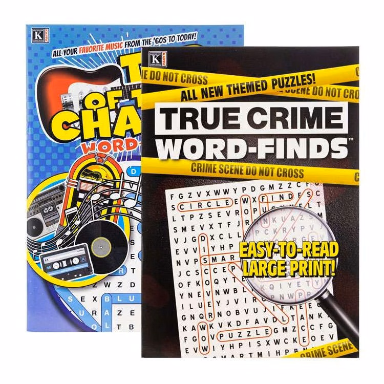 Music and True Crime Word Finds Books - Two Titles