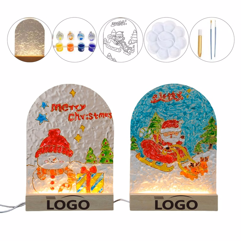 Wooden Base Handmade DIY Acrylic Painting Night Light