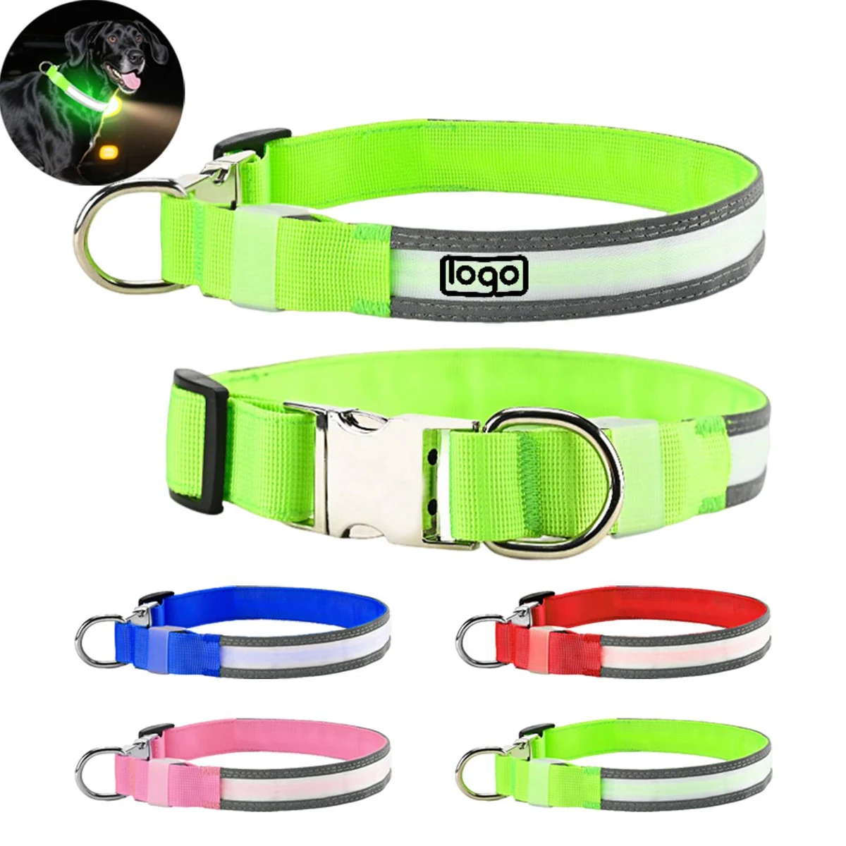 Rechargeable LED Light Up Dog Collar 1