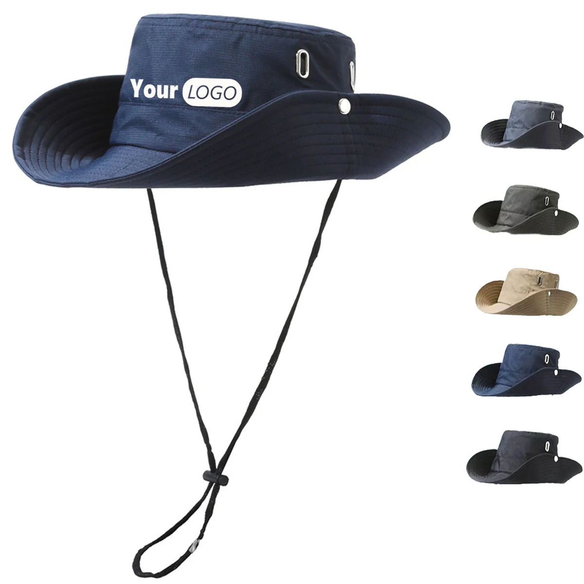 Wide Brim Fisherman Hat with Chin Strap 1