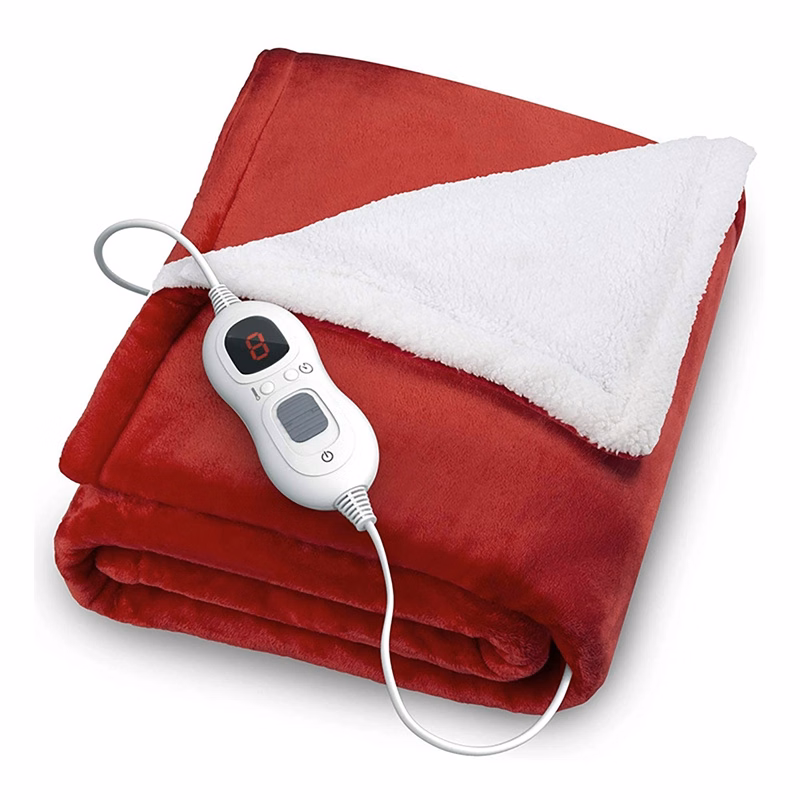 Heated Blanket Electric Throw Red 50" x 60" Fast Heating
