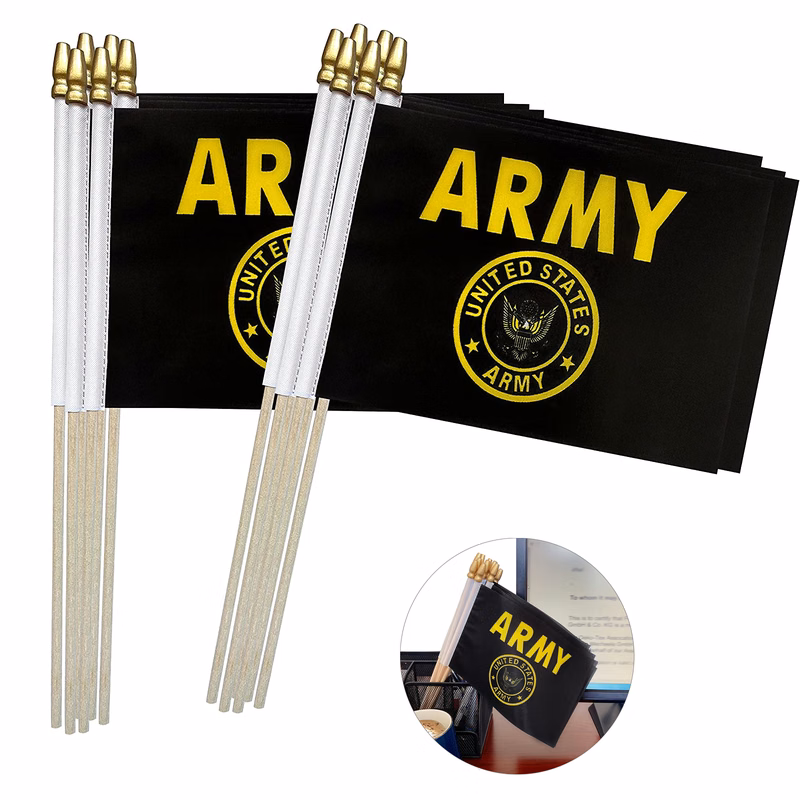 US Army Gold Crest Stick Flag