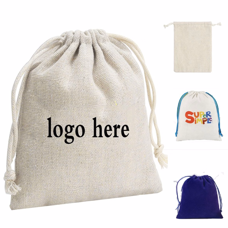 Compact Cotton-Lined Drawstring Sack

