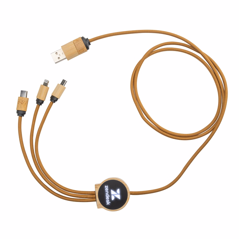 Ballmer Bamboo Light-Up Multi-Charge Cable