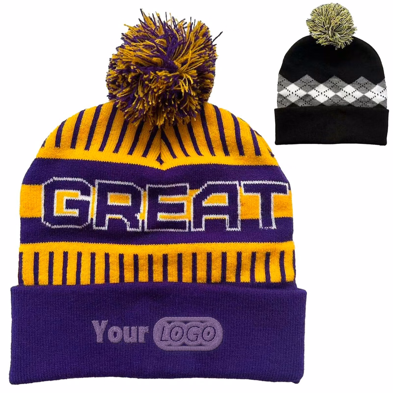 Cuff Knit Pom Beanie Hat