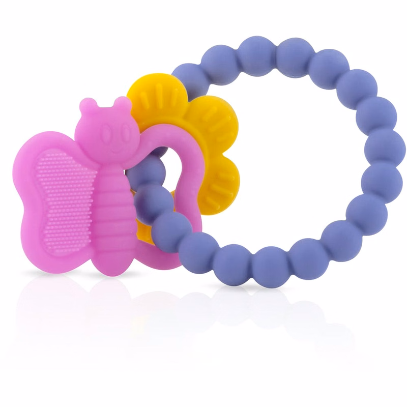 Nuby Chewy Charms Silicone Teethers - 100% Silicone 3M+