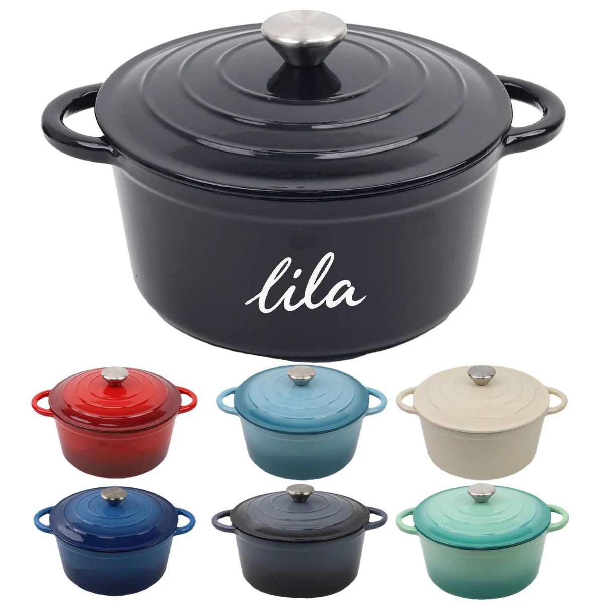 Double Handle Induction Enamel Cast Iron Pot 1