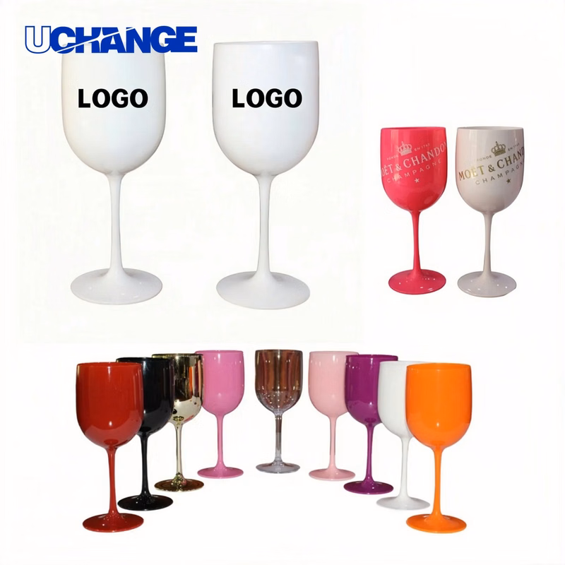 Tall Plastic Wine Glass Container for Parties (16 oz)