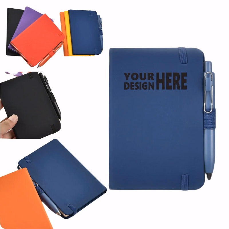 A6 PU Notebook Pen Pocket Custom Logo Business