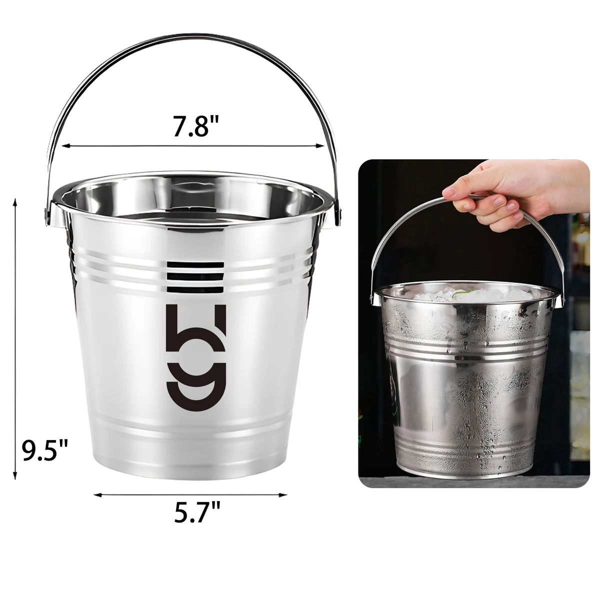 Versatile 4L Stainless Steel Beer Wine Ice Bucket 1