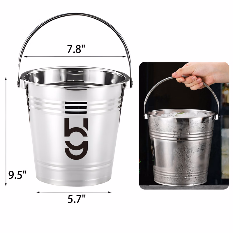Versatile 4L Stainless Steel Beer Wine Ice Bucket