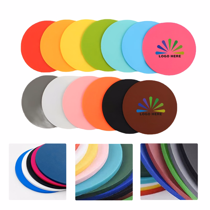 MOQ50 Custom PVC Non-Slip Coaster With Logo