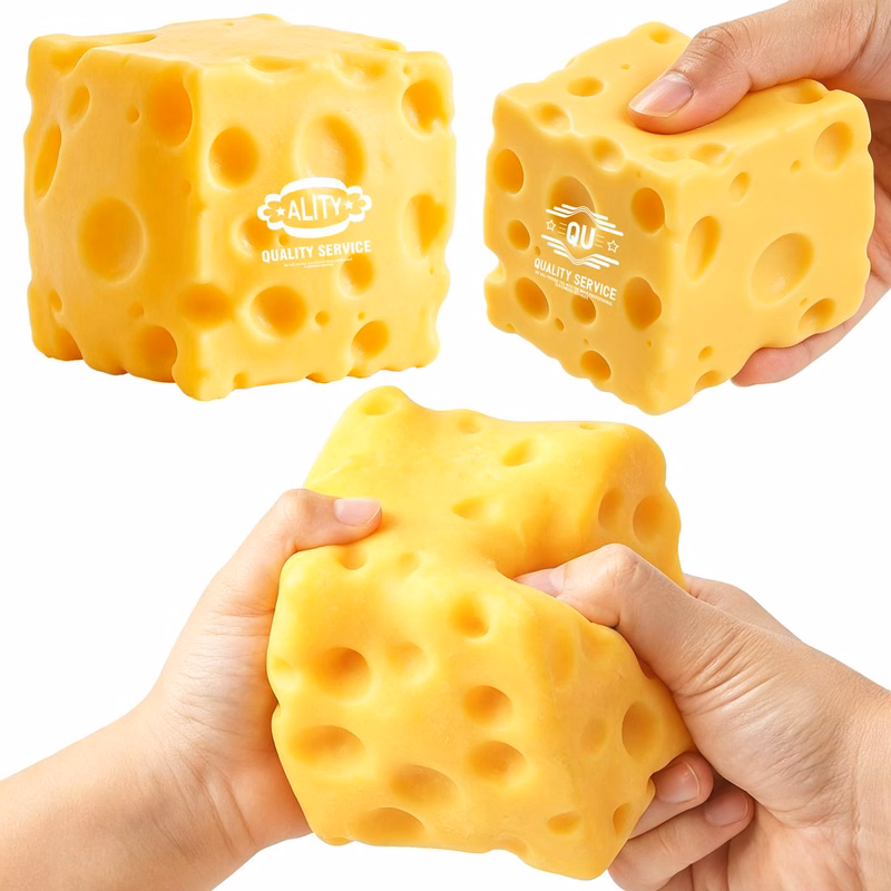 Oversized Cheese Block Squeeze Toy