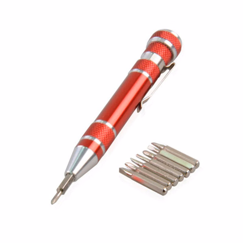 8 In 1 Multifunction Aluminum Pen-Style Screwdriver Tool Kit