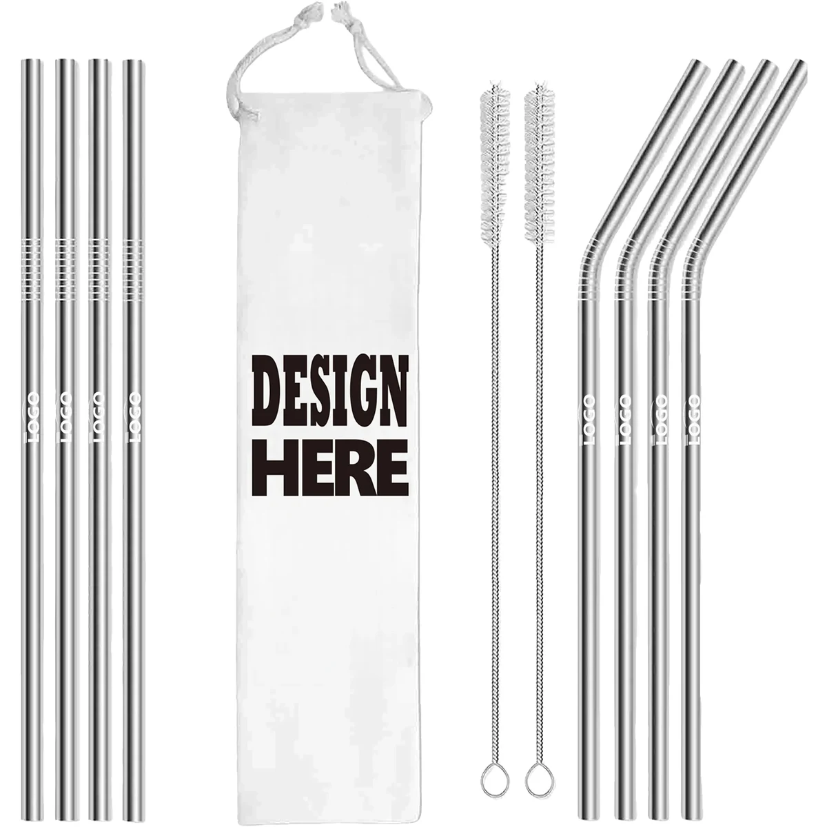 Reusable Smoothie Straw Set of 8 - MOQ 20 1