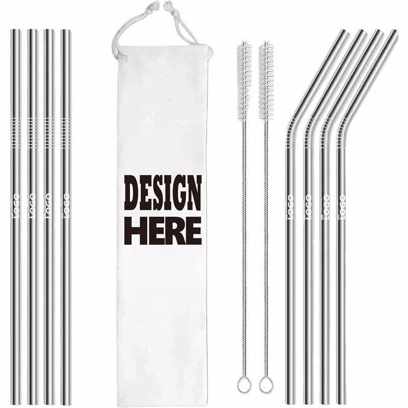 Reusable Smoothie Straw Set of 8 - MOQ 20