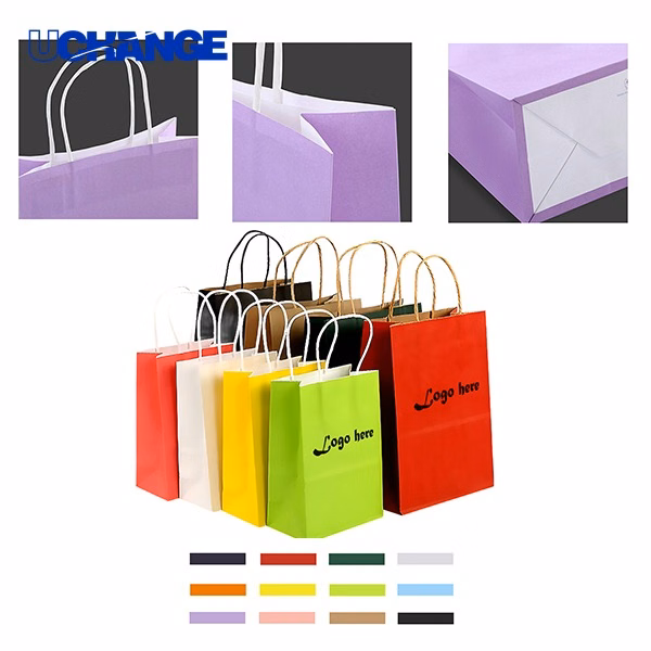 Colored Kraft Paper Tote Bag Organizer for Eco Promotions