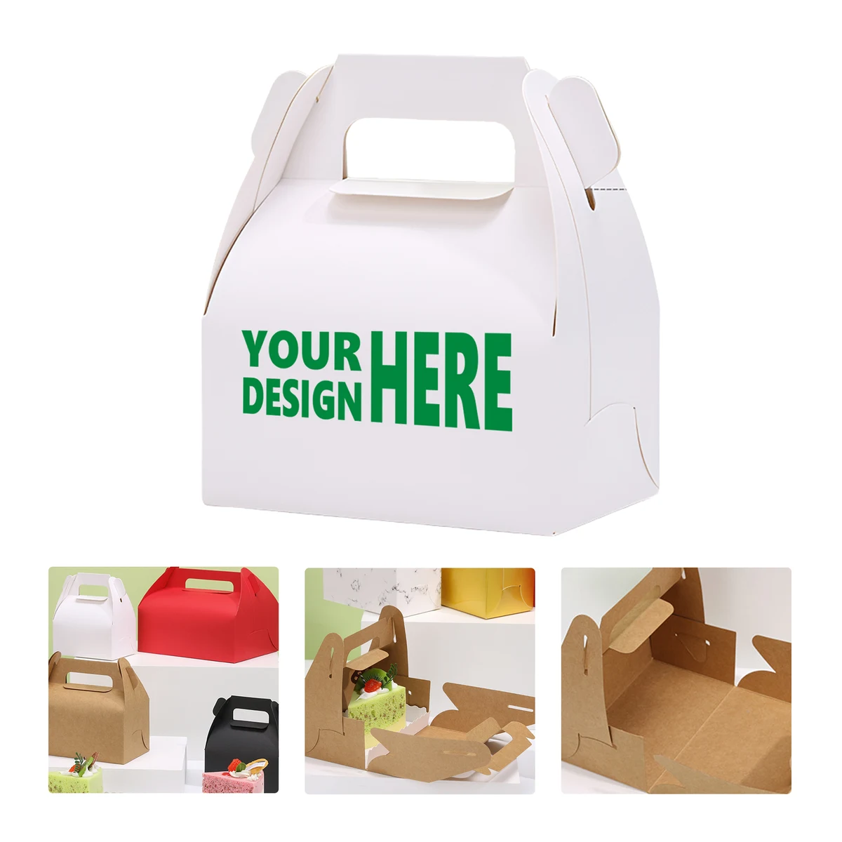 MOQ50 Portable Kraft Paper Bakery Boxes for Pastry and Sweets 1