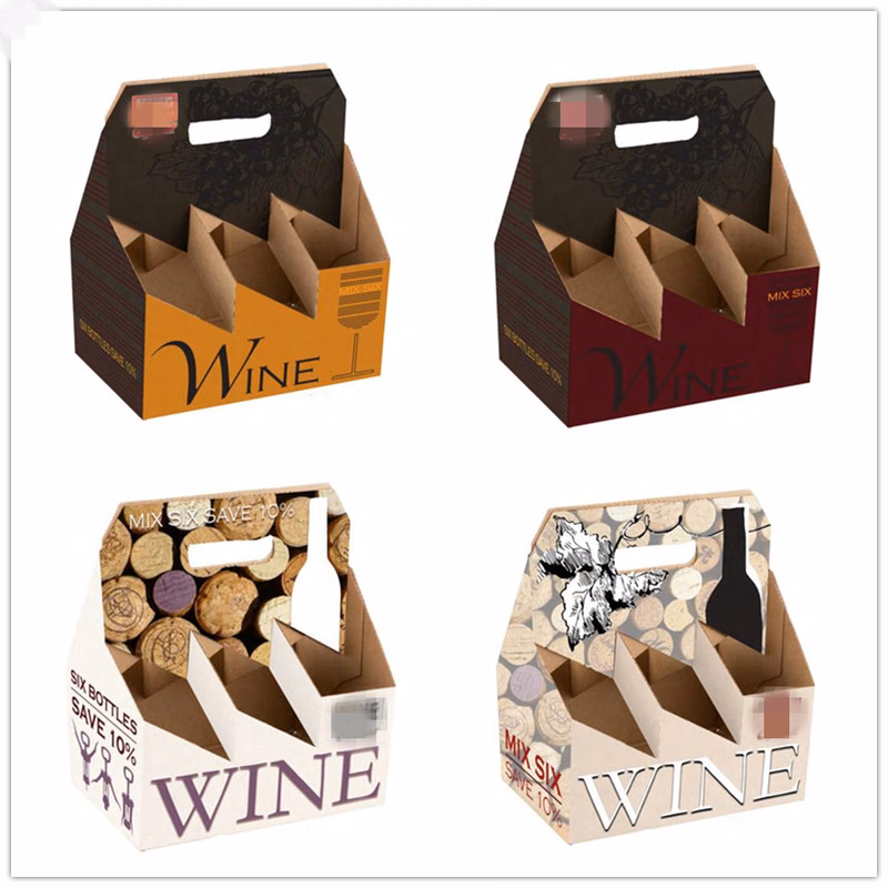 6 Bottle Cardboard Holder with Handle for Beer Drinks
