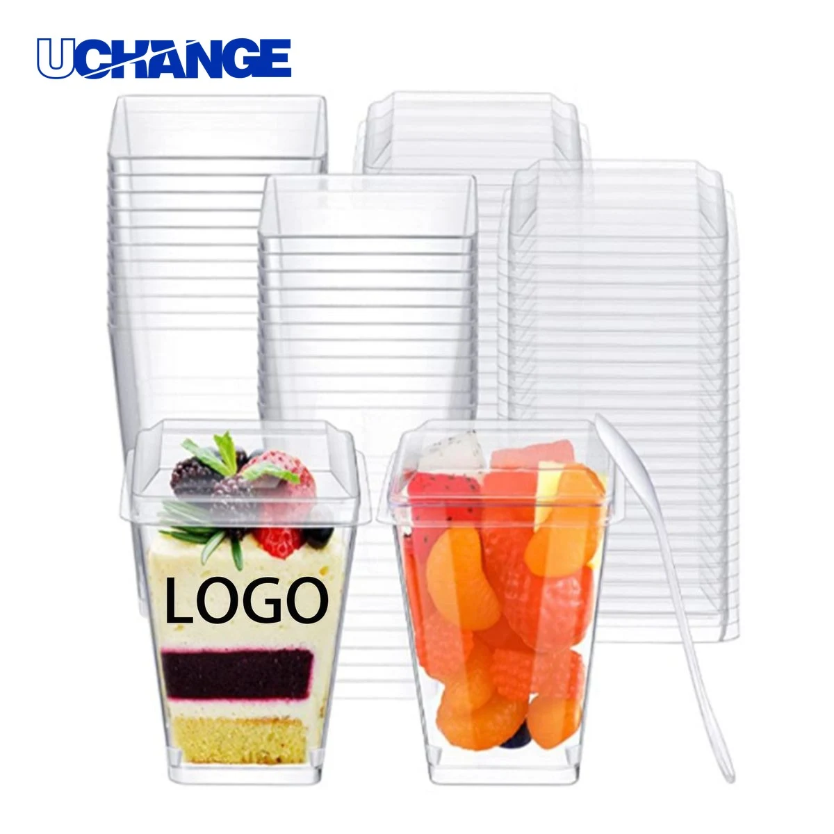 Plastic Dessert Cup Container with Lid (5 Oz) 1