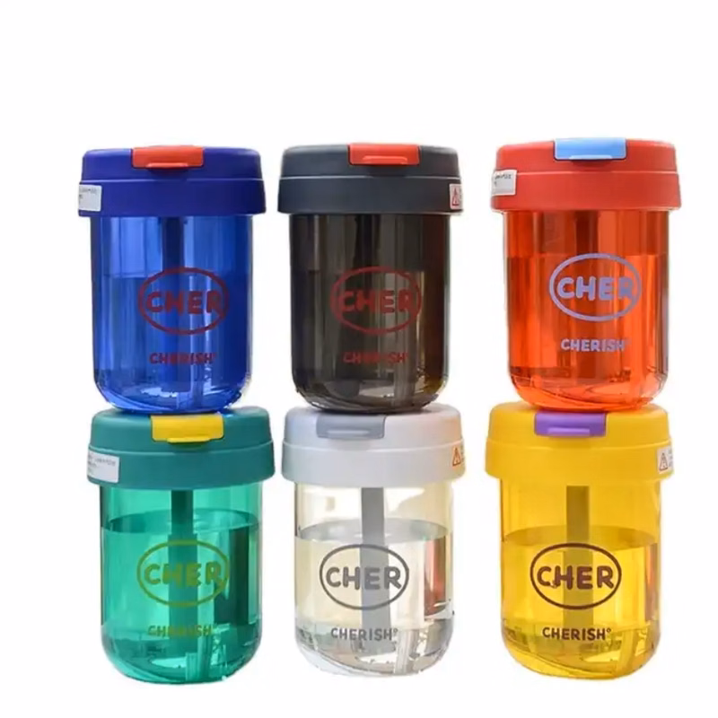Water Cup with Lid and Straw